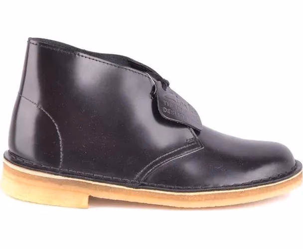 Clarks Black Leather Lace-Up Boots