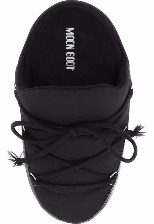 Moon Boot Black Nylon Mules