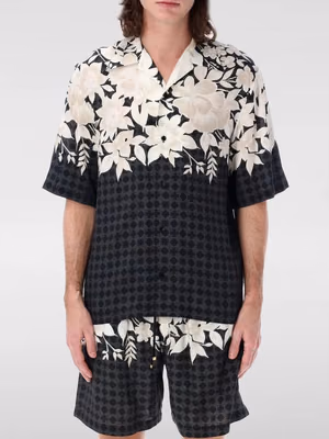 Black Silk Pattern Shirt
