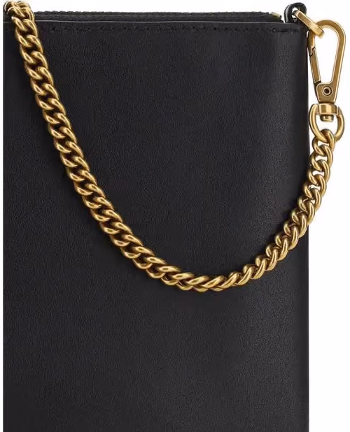 PINKO Black Calf Leather Bos Taurus Shoulder Bag