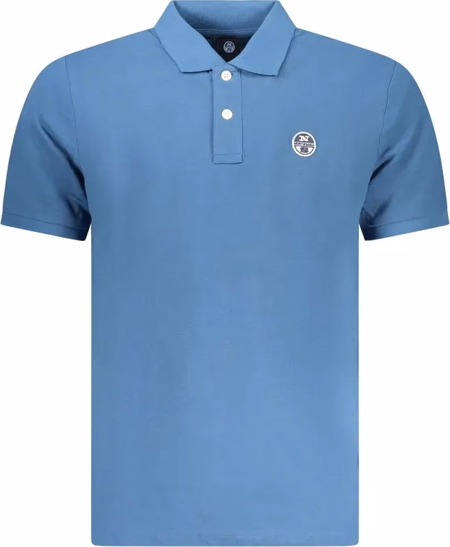North Sails Blue Cotton Men Polo Shirt