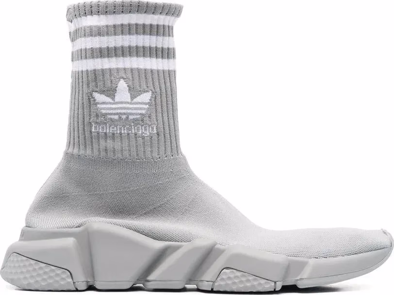 BALENCIAGA X ADIDAS Gray Nylon Athletic Sneakers