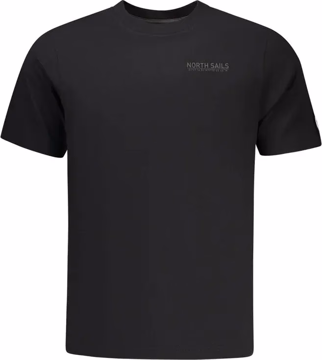 North Sails Black Cotton Men T-Shirt