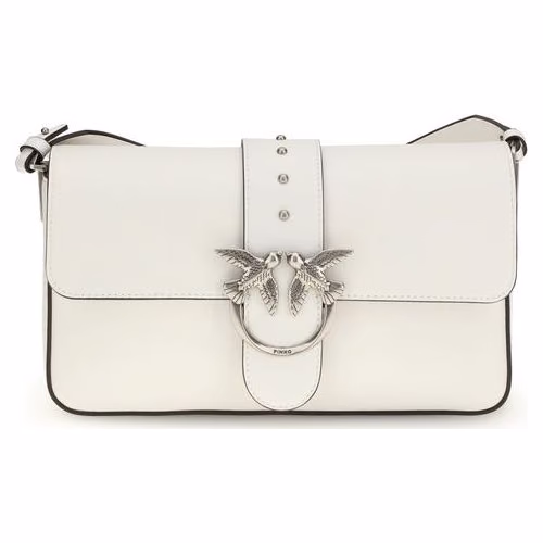 PINKO White Leather Shoulder Bag