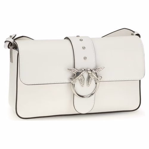 PINKO White Leather Shoulder Bag