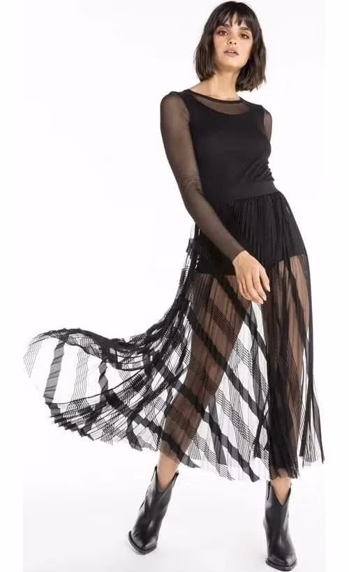 Patrizia Pepe Black Polyester Long Skirt
