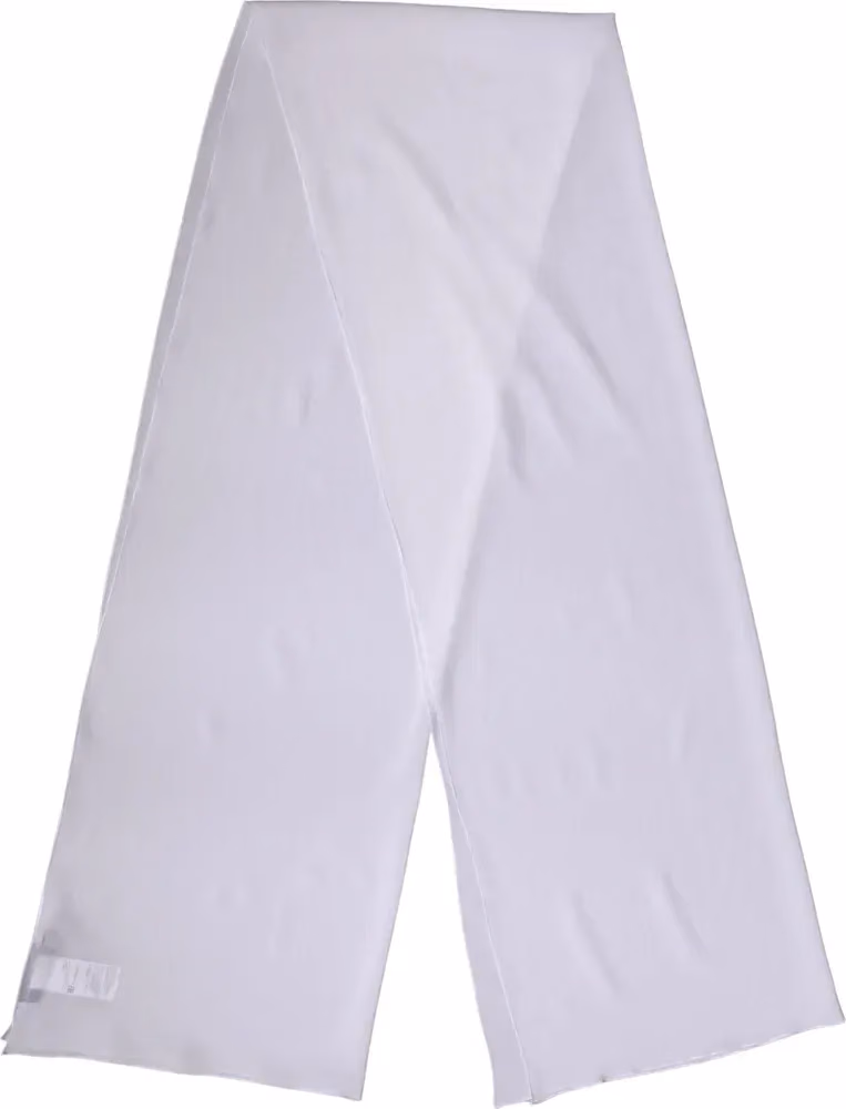 Dolce & Gabbana White Silk Neck Wrap Shawl Stole 200cm x 64cm  Scarf