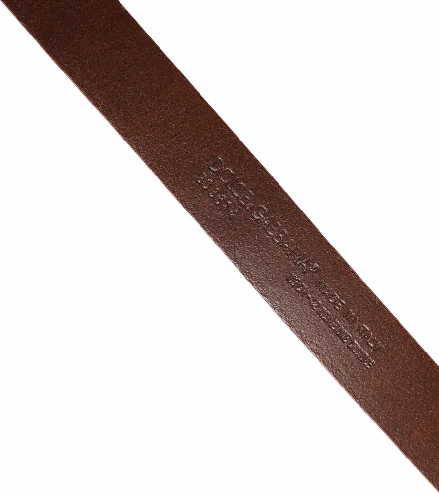 Dolce & Gabbana Red Leather Gold Tone Metal Buckle Men Belt
