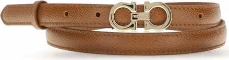 Ferragamo Beige Calf Leather Bos Taurus Thin Belt