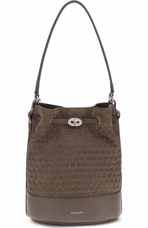 Zanellato Brown Calf Leather Bos Taurus Backet Bag