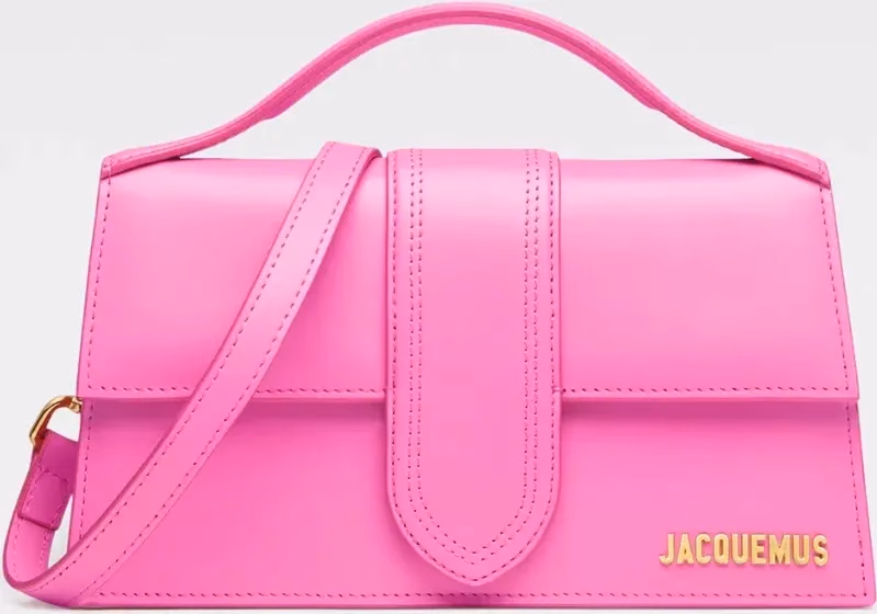 Jacquemus Neon Pink Leather Le Grand Bambino Handbag