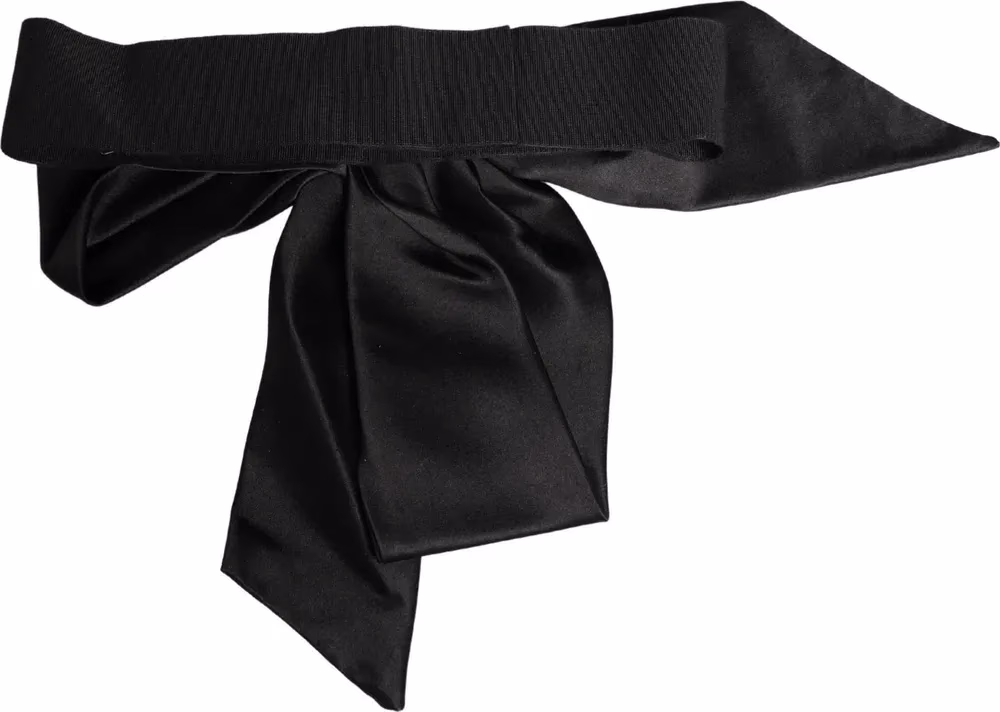 Dolce & Gabbana Black Silk Satin Sash Wide Waist Women Belt