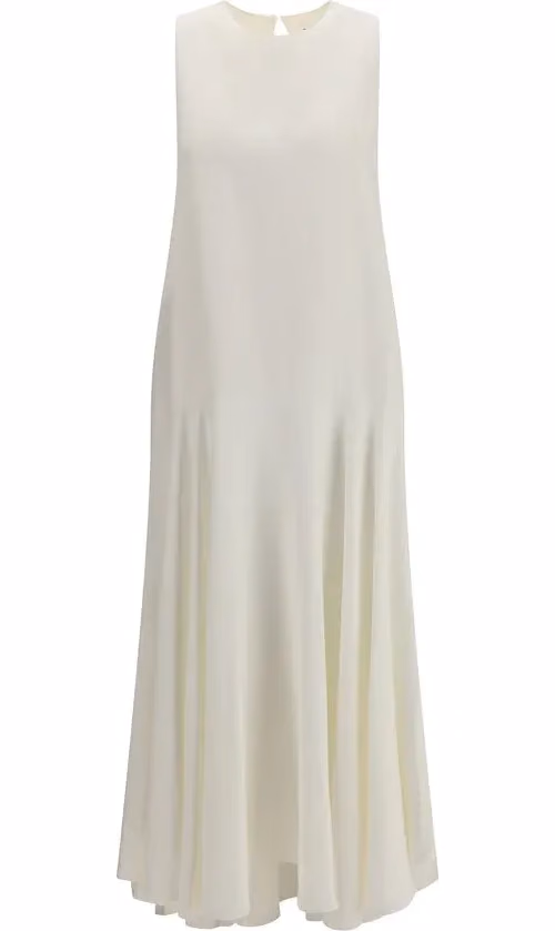 P.A.R.O.S.H. White Linen Casual Dress