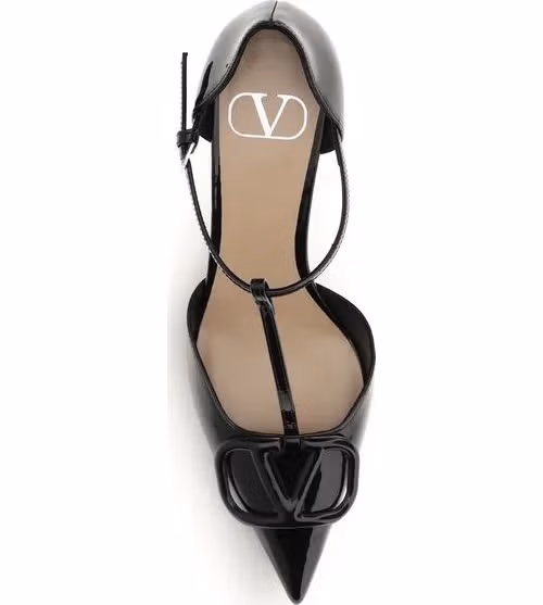 Valentino Garavani Black Calf Leather Bos Taurus High Heel Pumps