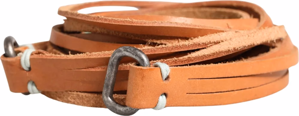 Scervino Street Brown Leather Silver Tone Buckle Waist Belt
