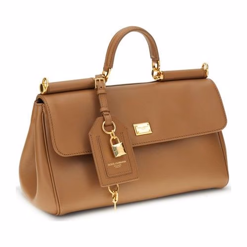 Dolce & Gabbana Beige Calf Leather Bos Taurus Shoulder Bag