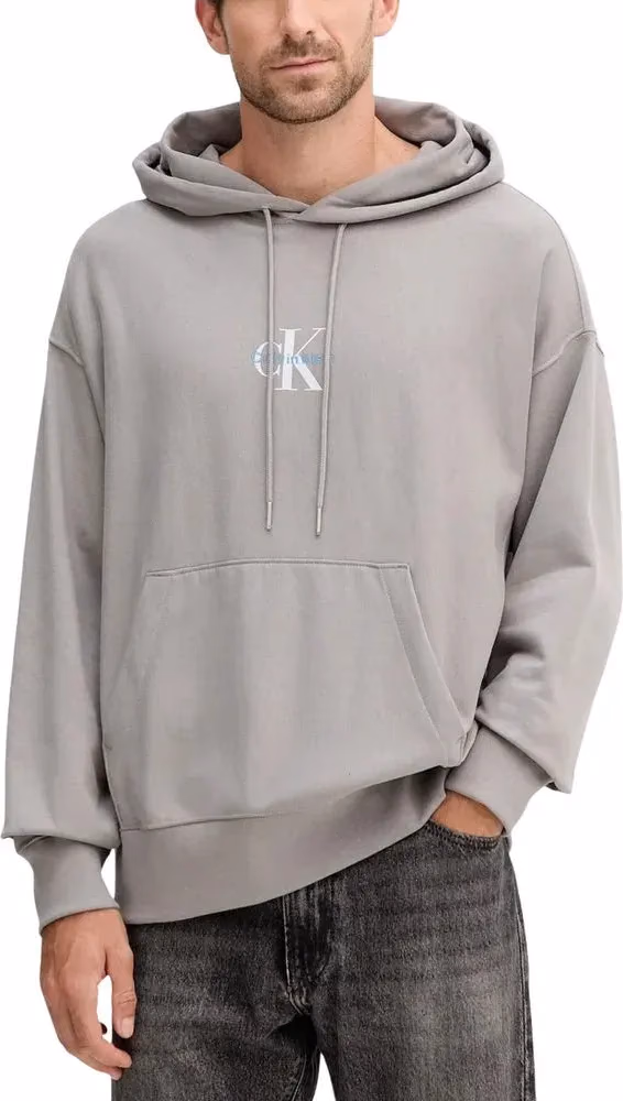 Calvin Klein Jeans Gray Cotton Hoodie