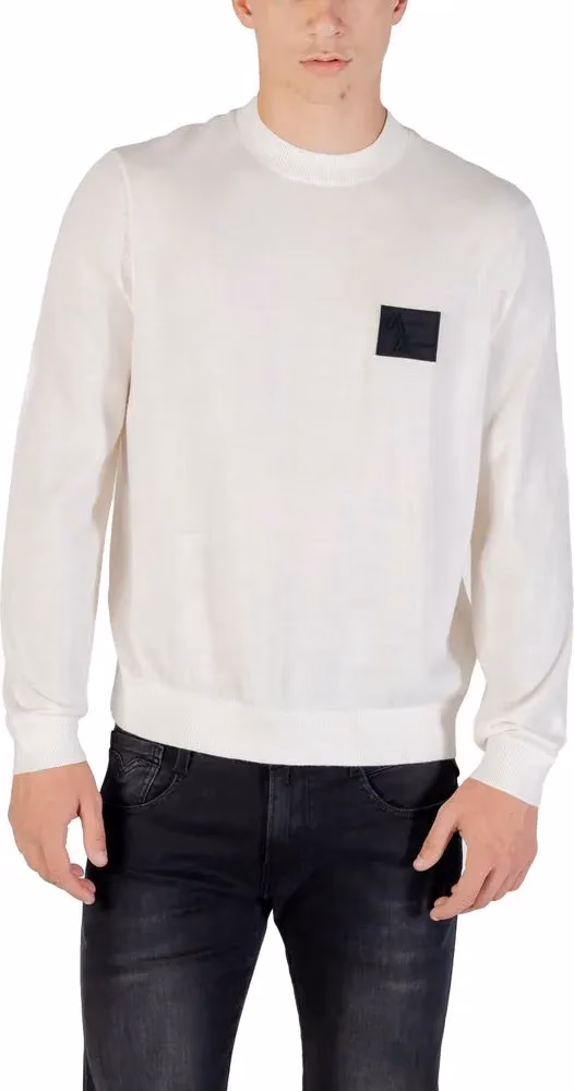 Armani Exchange White Marabou Sweatshirt