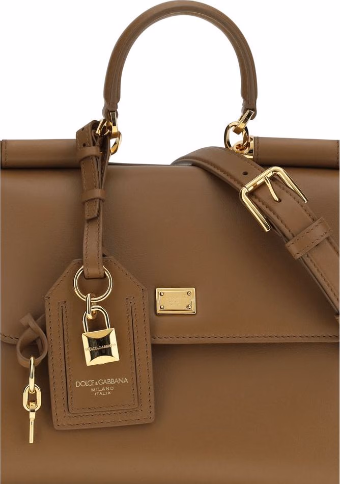 Dolce & Gabbana Brown Calf Leather Bos Taurus Shoulder Bag