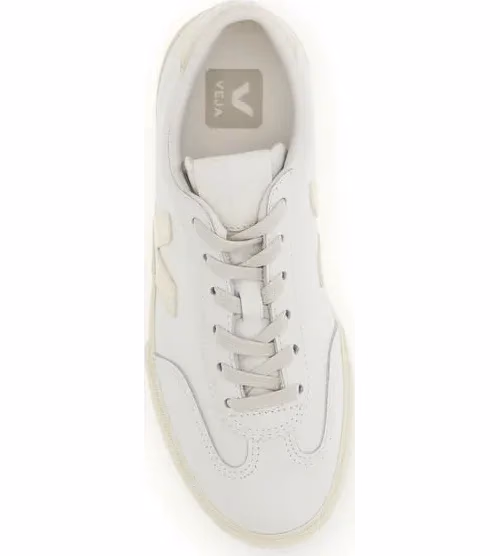 Veja White Calf Leather Bos Taurus Low Top Sneakers
