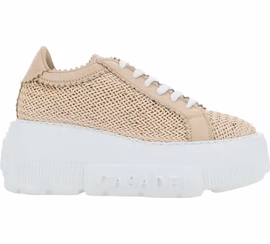 Casadei Beige Other Fibres Platform Sneakers
