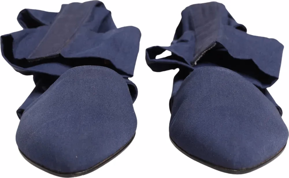 Dolce & Gabbana Blue Cotton Ankle Boots Shoes