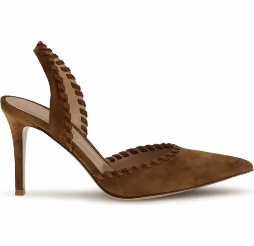 Gianvito Rossi Brown Calf Leather Bos Taurus High Heel Pumps