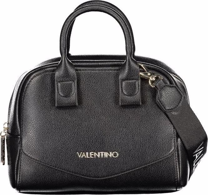 Mario Valentino Black Synthetic Leather Women's Bag with Shoulder Strap