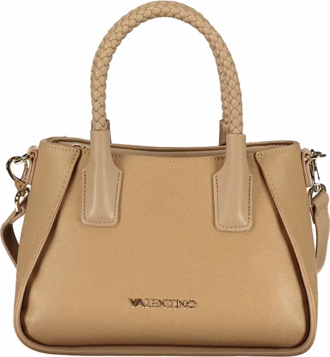 Mario Valentino Beige Polyurethane Women's Bag with Handles and Shoulder Strap