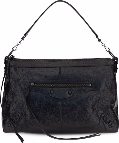 Balenciaga Black Lamb Ovis Aries Aries Shoulder Bag