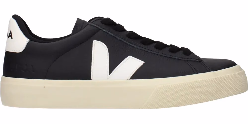 Veja Black Leather Low Top Sneakers