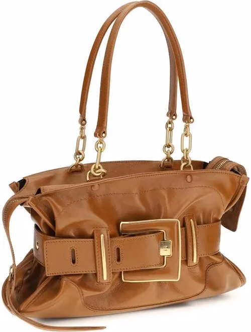 Balmain Brown Calf Leather Bos Taurus Handbag