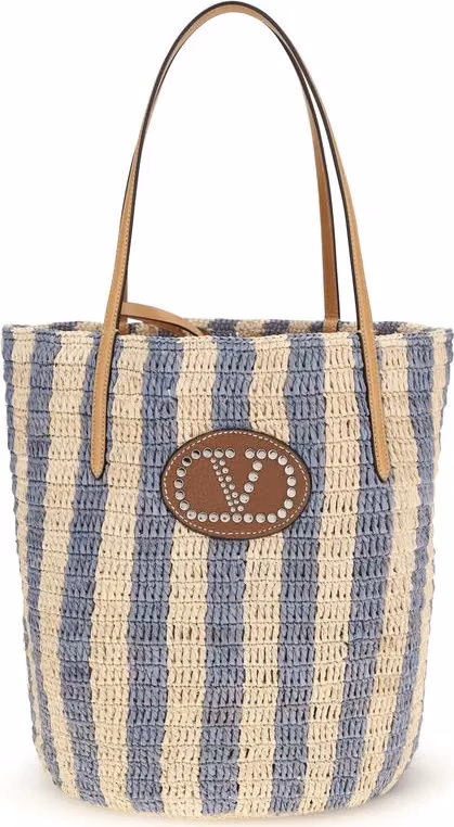 Valentino Garavani Multicolor Raffia Backet Bag