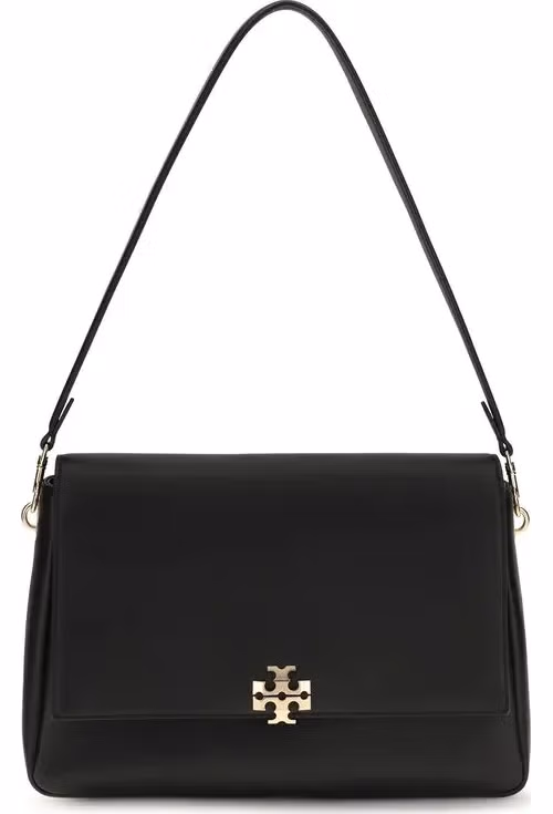 Tory Burch Black Calf Leather Bos Taurus Shoulder Bag