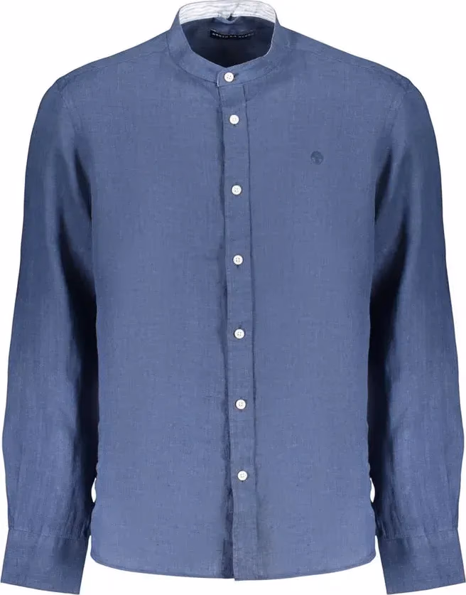 North Sails Blue Linen Mens Shirt
