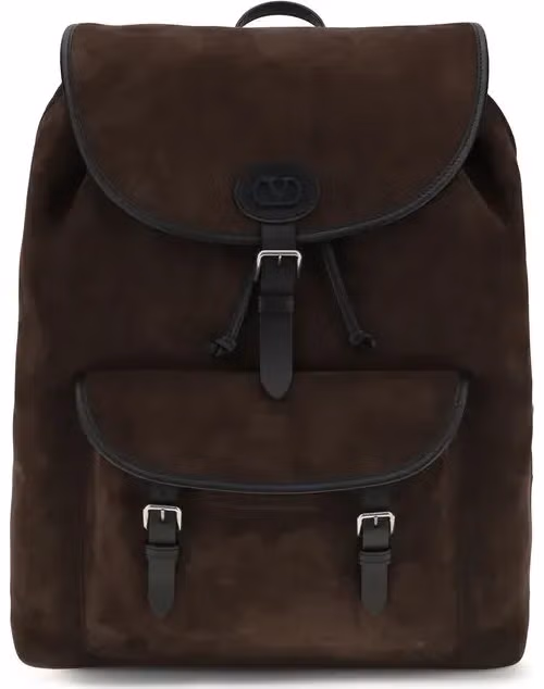Valentino Garavani Brown Calf Leather Bos Taurus Backpack