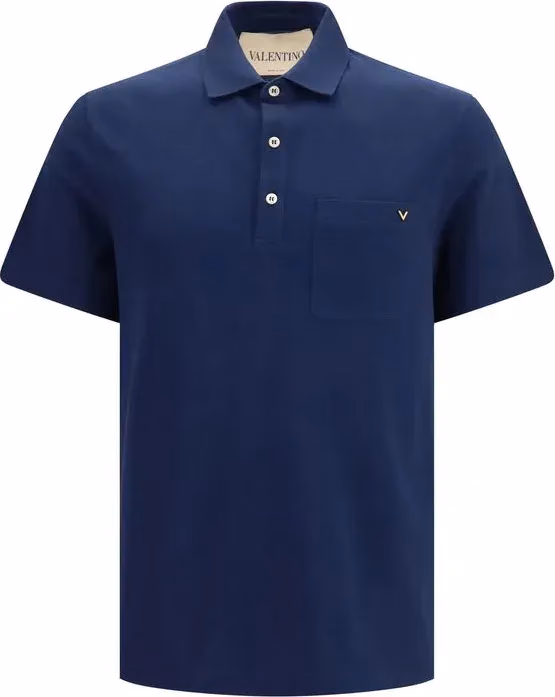 Valentino Garavani Blue Cotton Polo Shirt