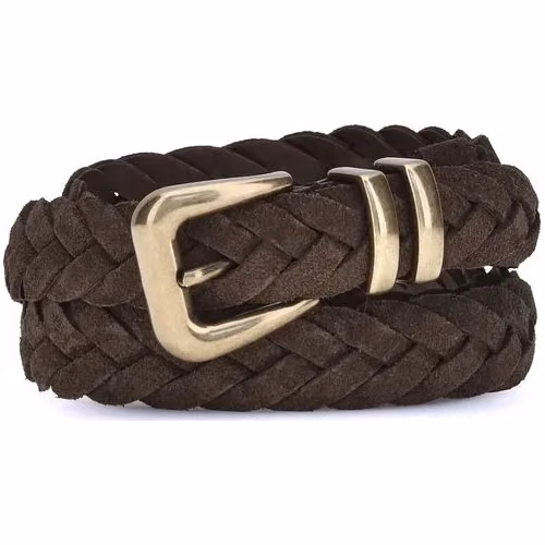 Brunello Cucinelli Brown Calf Leather Bos Taurus Belt
