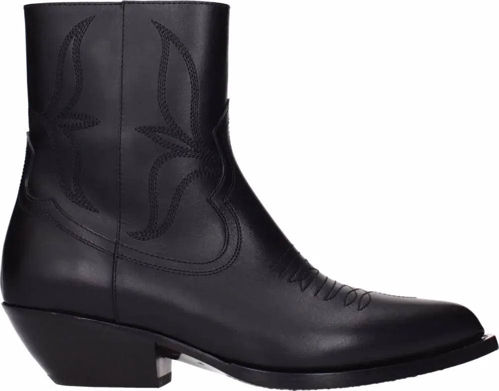 Celine Black Leather Ankle Boots