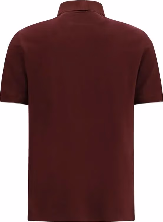 Brunello Cucinelli Bordeaux Cotton Polo Shirt