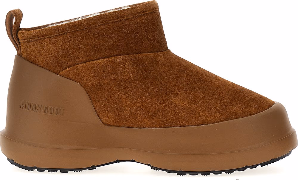 Moon Boot Brown Cowhide Flat Boots