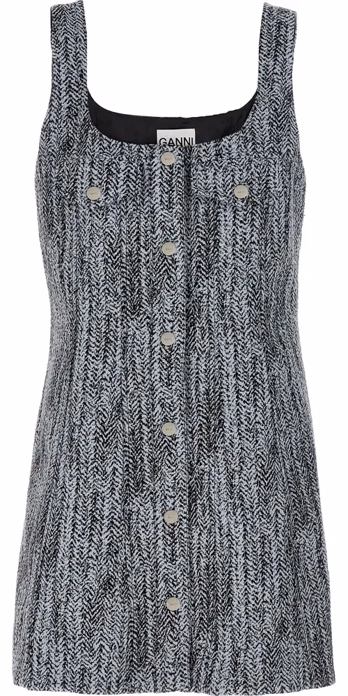 Ganni Multicolor Cotton Short Dress