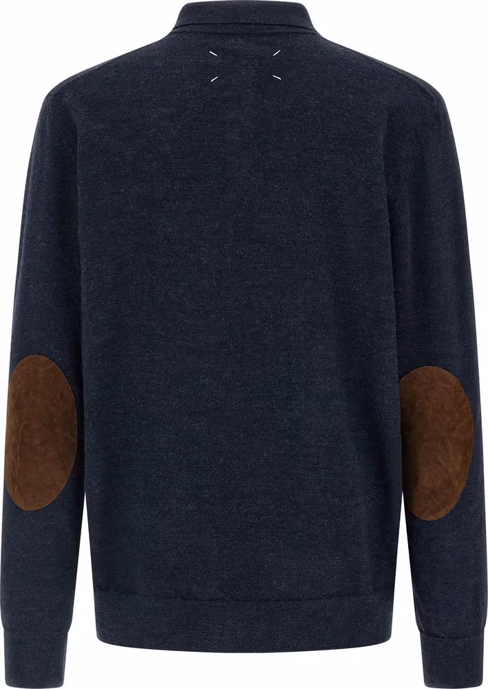 Maison Margiela Blue Wool Polo Shirt