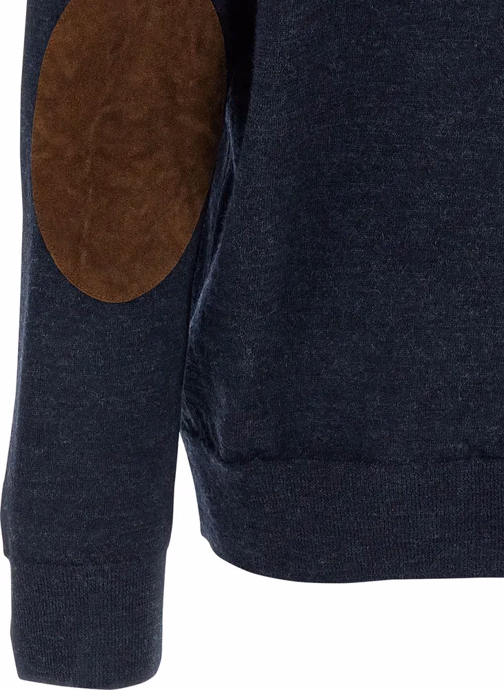Maison Margiela Blue Wool Polo Shirt