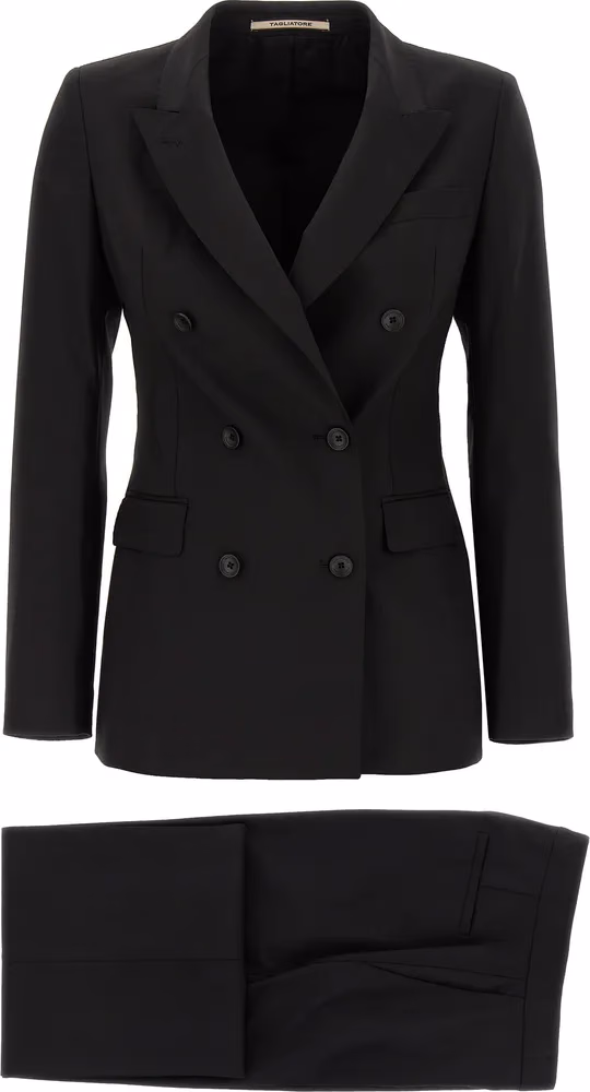 Tagliatore Black Virgin Wool Two-Piece Suit