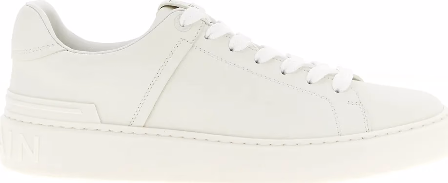 Balmain White Calfskin Sneakers
