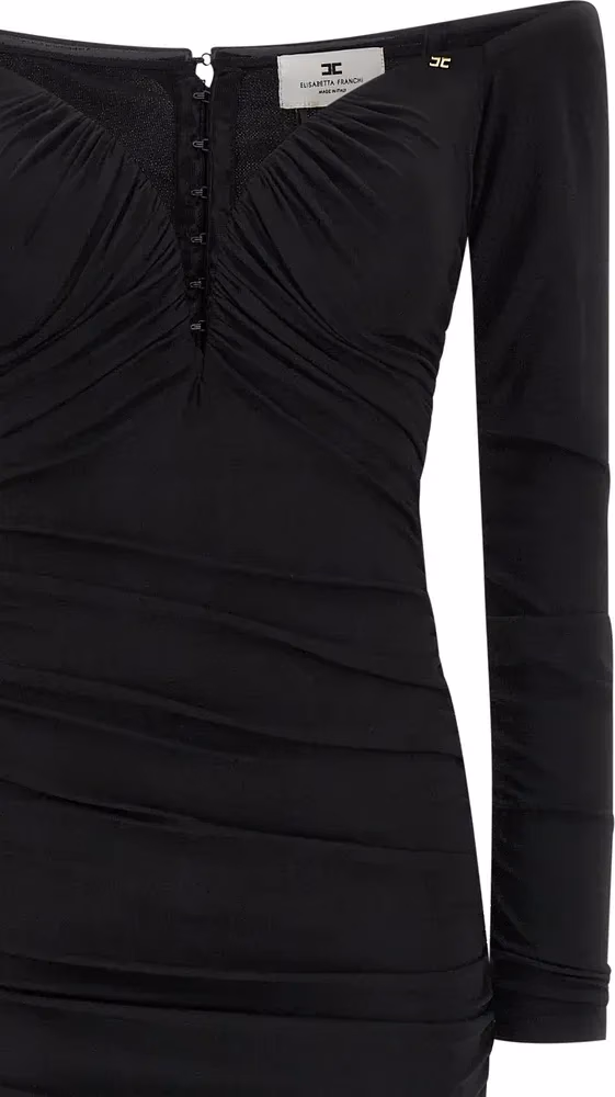Elisabetta Franchi Black Viscose Long Dress