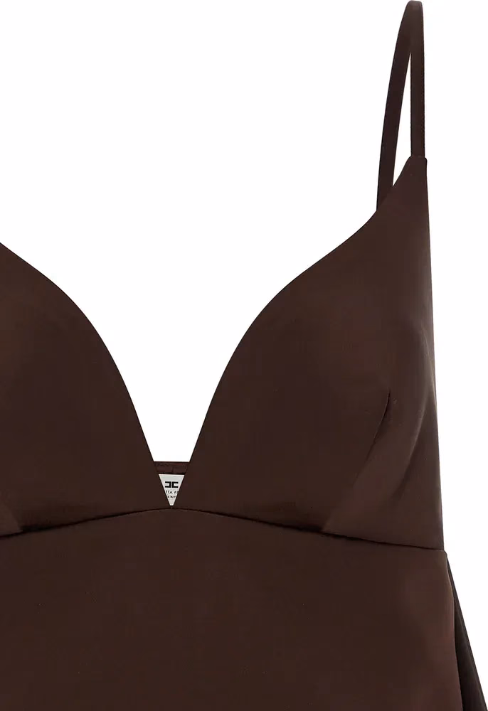 Elisabetta Franchi Brown Polyester Short Dress