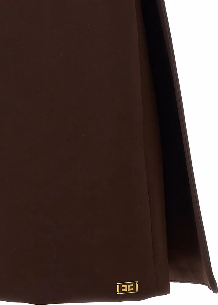 Elisabetta Franchi Brown Polyester Short Dress