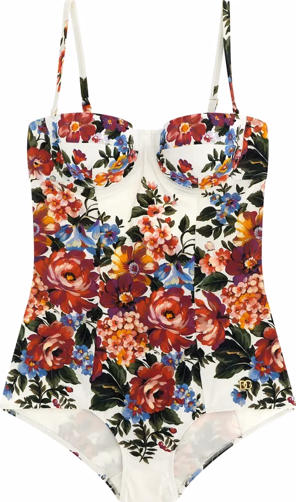 Dolce & Gabbana White Polyamide One-Piece Swimsuit
